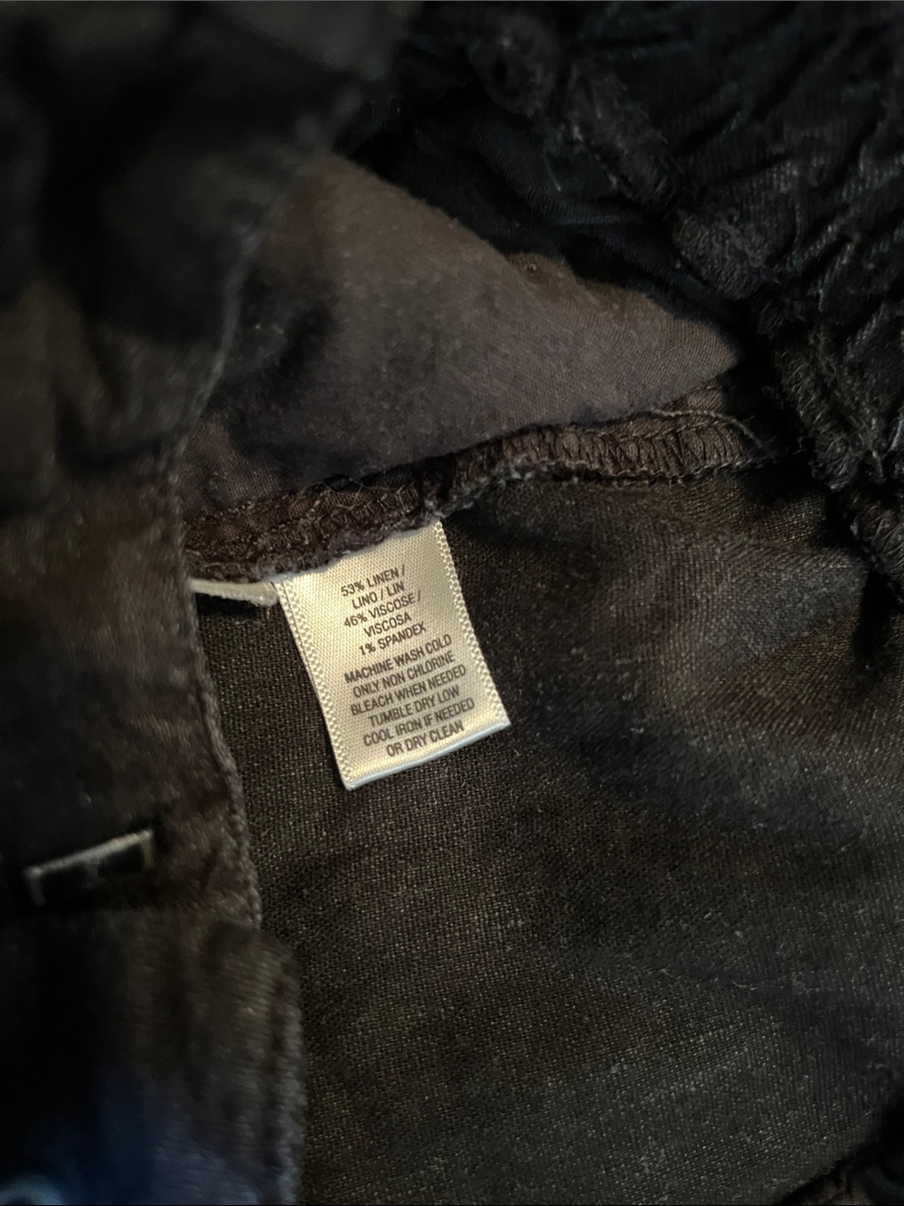 Lou and Grey Linen Blend Tapered Black Elastic Waist Drawstring Ankle Pants - Picture 5 of 6